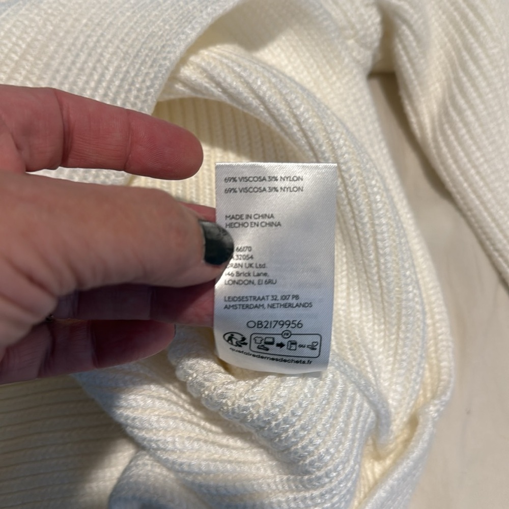 Anthropologie Maeve Square-Neck Wide Sleeve Sweater Ivory Size Small - Picture 10 of 11